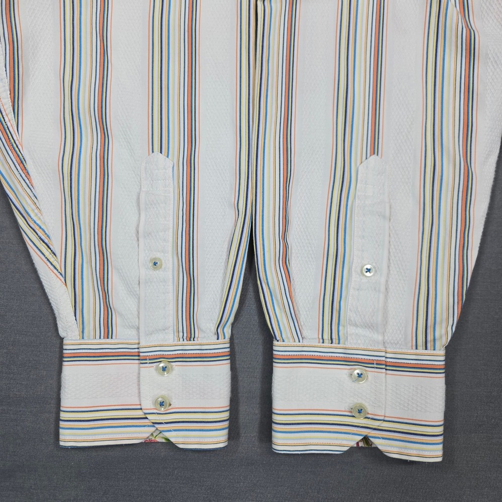 Tommy‎ Hilfiger Mens XL Striped Button Up Shirt 80s 2 Ply Fabric Cotton - Picture 6 of 13